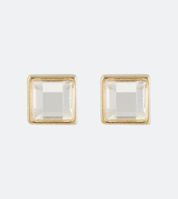Pendientes de brillante cuadrado dorado - Anekke