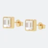 Pendientes de brillante cuadrado dorado - Anekke
