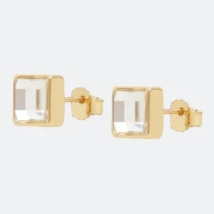 Pendientes de brillante cuadrado dorado - Anekke