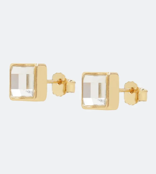 Pendientes de brillante cuadrado dorado - Anekke