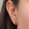 Pendientes de brillante cuadrado dorado - Anekke