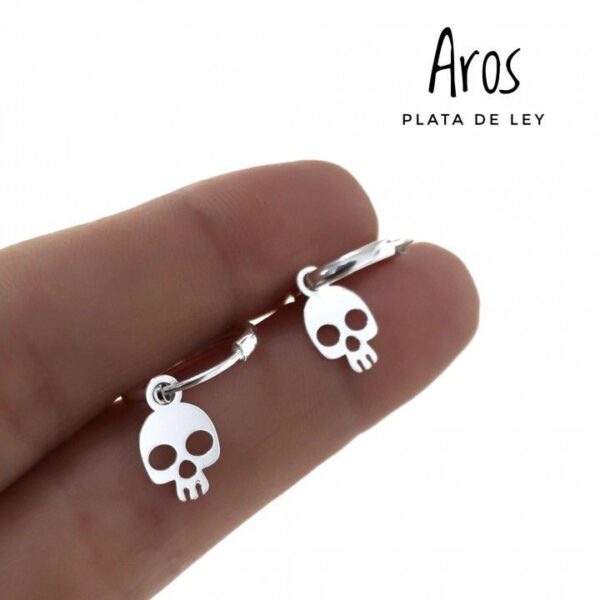 Pendiente Aro mini calavera