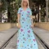 Vestido largo WINGS HEART verde agua - Noc The Brand