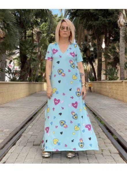 Vestido largo WINGS HEART verde agua - Noc The Brand