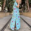 Vestido largo WINGS HEART verde agua - Noc The Brand