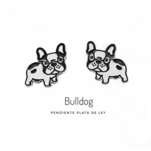 Pendiente plata de ley 925 perrito bulldog