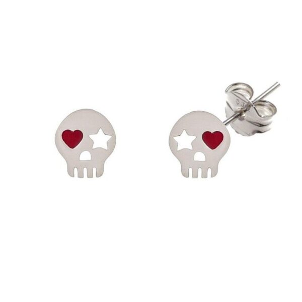Pendiente calavera corazón