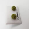 Pendientes Plata Bola con strass Verde
