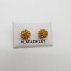 Pendientes Plata Bola con strass Ambar
