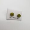 Pendientes Plata Bola con strass Verde