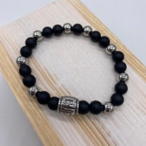 Pulsera hombre piedra con abalorio