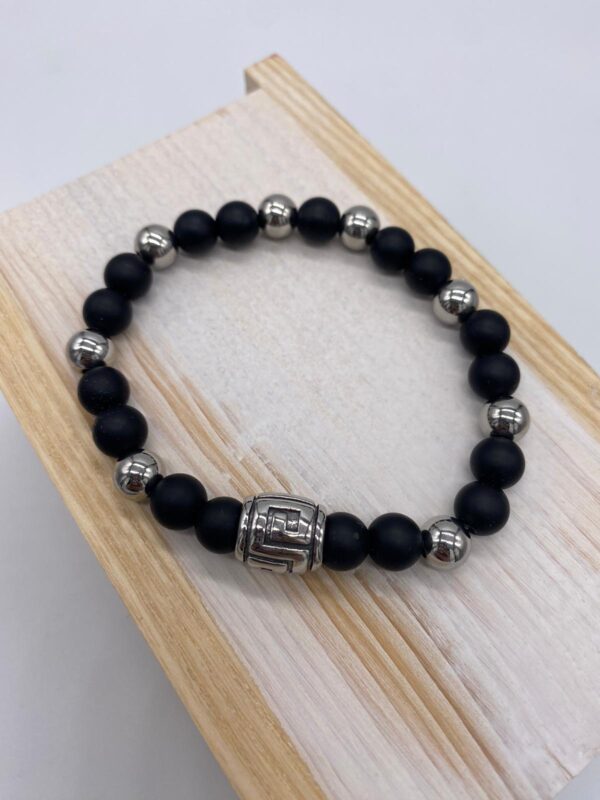 Pulsera hombre piedra con abalorio