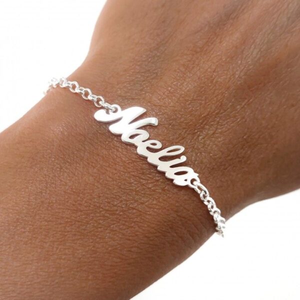 pulsera-nombre- Pulsera Plata con nombre Personalizada