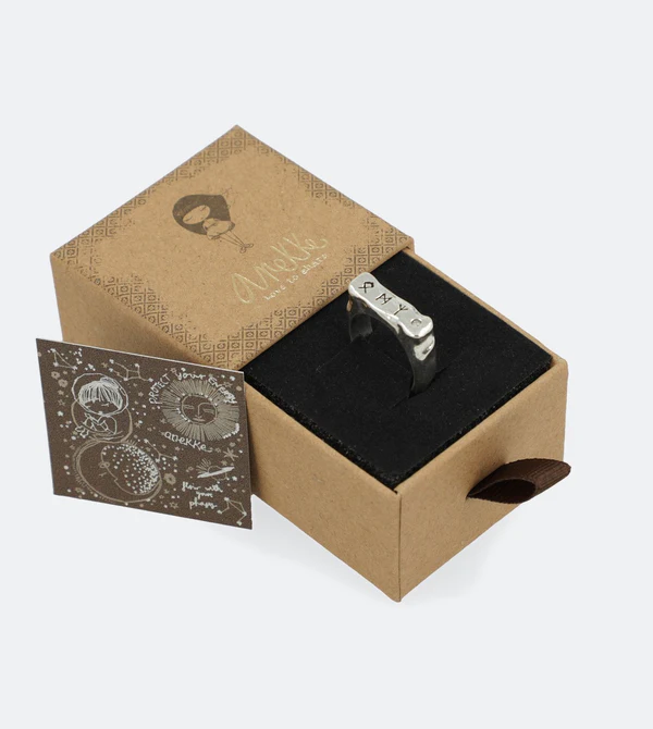 Anillo plateado runas - Anekke