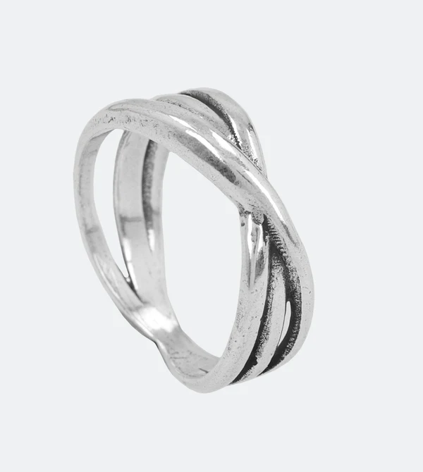 Anillo triple plateado Jera - Anekke
