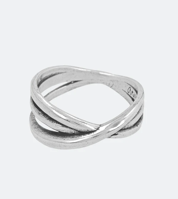 Anillo triple plateado Jera - Anekke