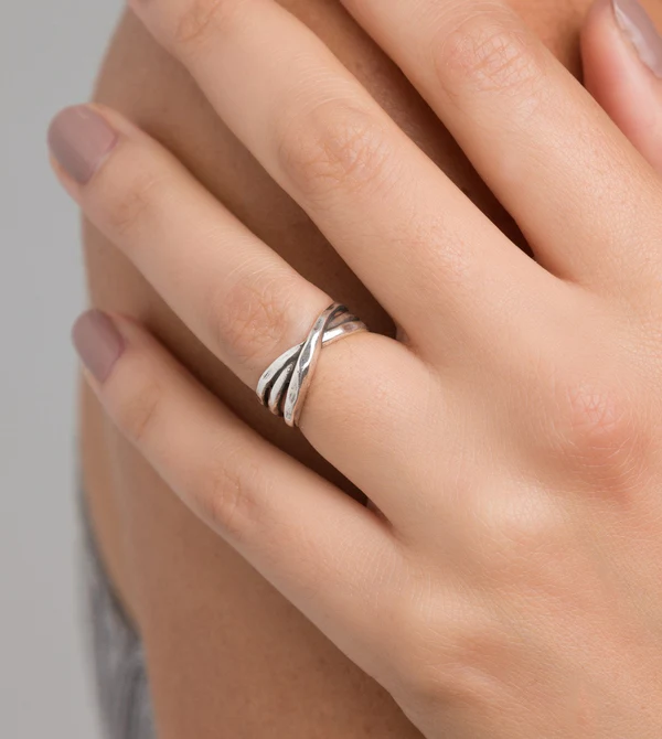 Anillo triple plateado Jera - Anekke