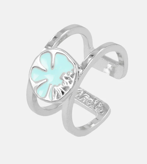 Anillo doble coral plateado Calm - Anekke