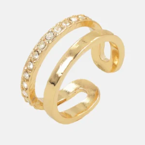 Anillo doble dorado con brillantes - Anekke