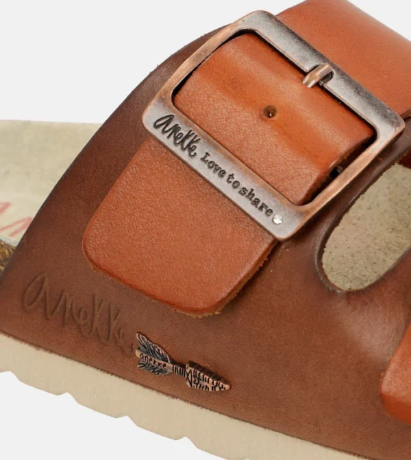 Sandalias bio de mujer marrón Menire - Anekke