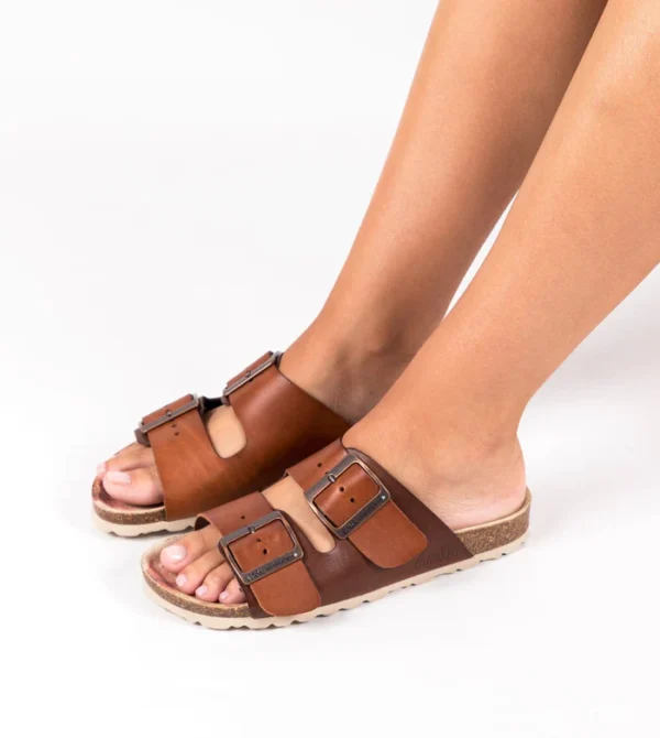 Sandalias bio de mujer marrón Menire - Anekke