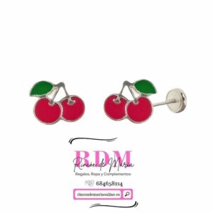Pendientes rosca Plata Cerezas