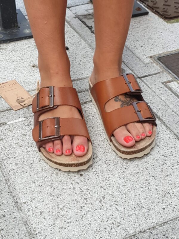 Sandalias bio de mujer marrón Menire - Anekke
