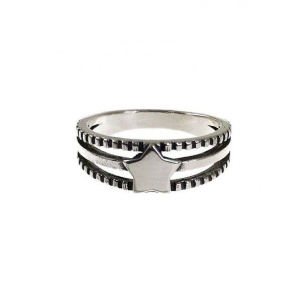 Anillo Plata bandas estrella