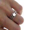 Anillo Plata bandas estrella
