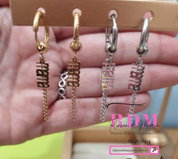 Pendientes Aro Acero Mama