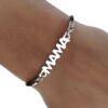 Pulsera PLATA cuero mamá