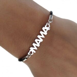 pulsera-cuero-mama- Pulsera PLATA cuero mamá