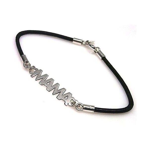 Pulsera PLATA cuero mamá