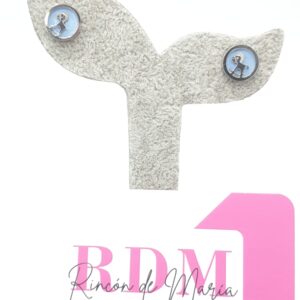 PENDIENTES ACERO PERRITO Pendientes en Acero Plateado y Esmalte Azul, perrito