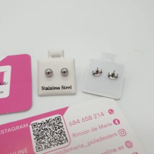 pendiente bola plata Pendientes Bola Acero