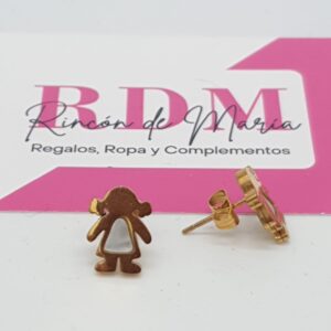 pendiente muñeca dorada Pendiente Acero Niña y Strass Dorado