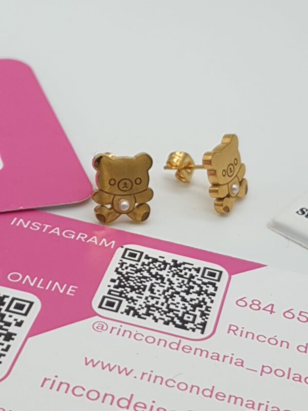 Pendientes de Acero Dorado Ositos