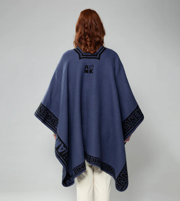 PONCHOA3 Poncho azul marino Shodō - ANEKKE