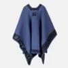PONCHOA4 Poncho azul marino Shodō - ANEKKE