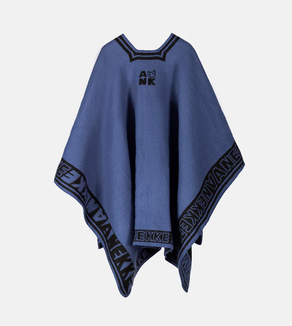PONCHOA4 Poncho azul marino Shodō - ANEKKE