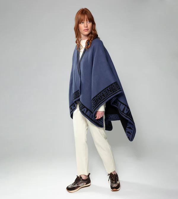 PONCHOA5 Poncho azul marino Shodō - ANEKKE