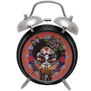 RD-03-CT Reloj despertador metálico de plata vieja Matilda - Catrinas