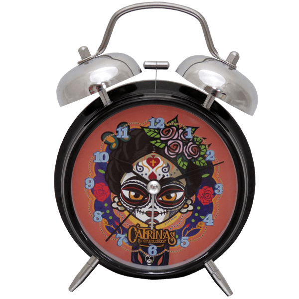 Reloj despertador metálico de plata vieja Matilda - Catrinas