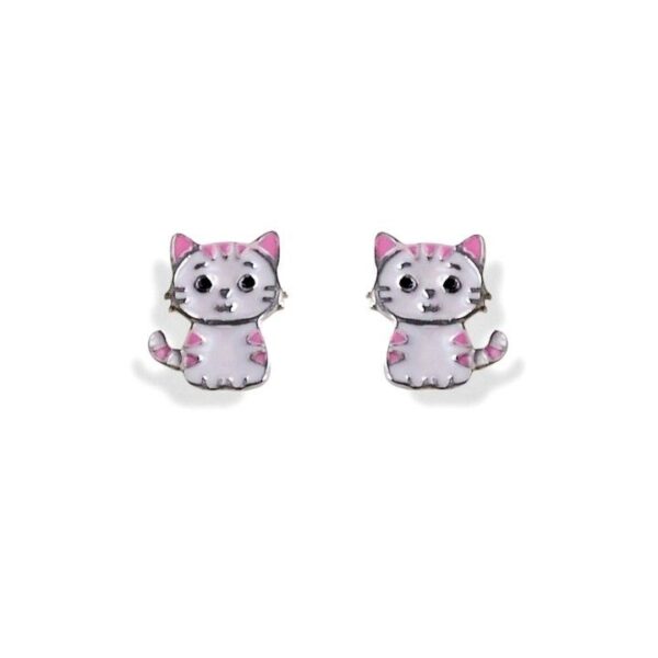 Pendientes plata gato rosca