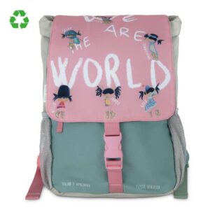 MOCHILA-ESCOLAR-SALUDOS-FRONTAL Mochila-Pizarra escolar Saludos - Pepita Viajera