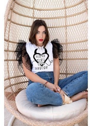CAMISETA WHITE DEMONDS ORGANZA - Noc The Brand