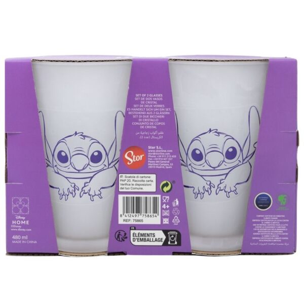 SET 2 VASOS CASUAL DE CRISTAL 490 ML STITCH