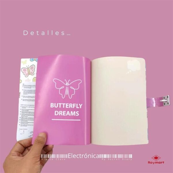 DIARIO CON CLAVE BUTTERFLY DREAMS3 Diario con Clave Butterfly Dreams