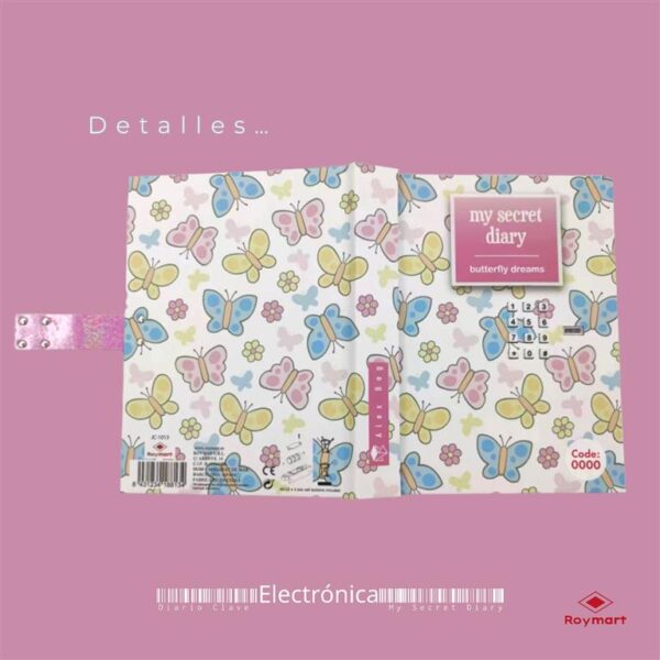 DIARIO CON CLAVE BUTTERFLY DREAMS4 Diario con Clave Butterfly Dreams