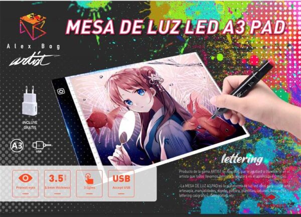 MESA LUZ LED A3 PAD ARTIST